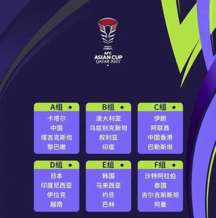 亚洲杯男足2023赛程_2023亚洲杯中国男足与卡塔尔、塔吉克斯坦和黎巴嫩队同组